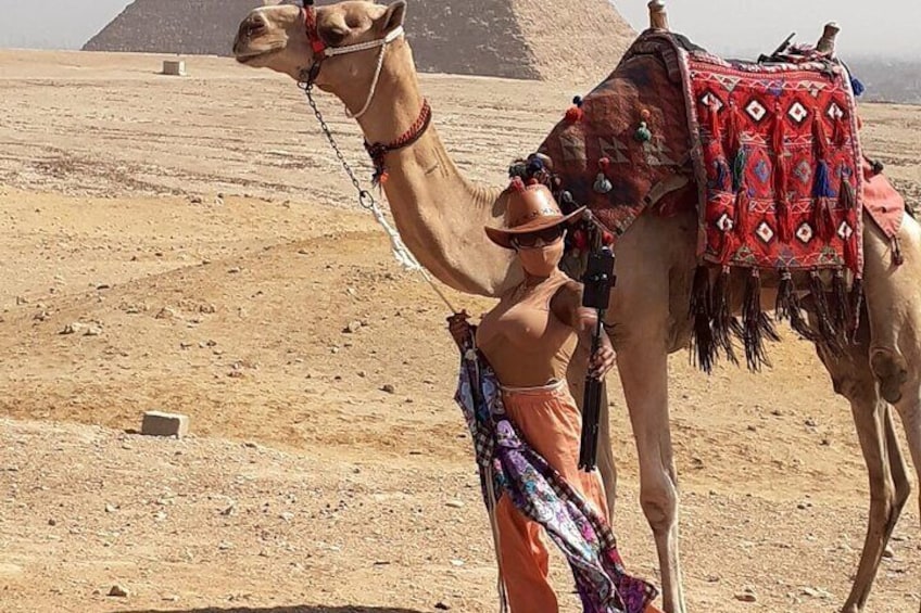 Camel ride with mask

