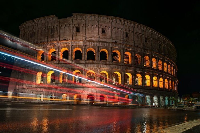 Colosseum lit up
