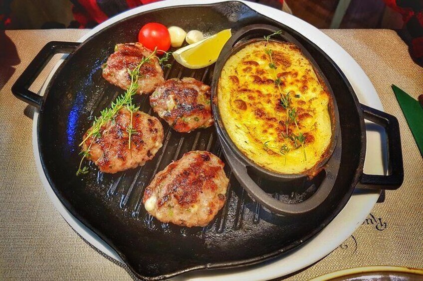 Traditional Bulgarian lunch