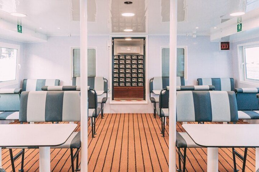 Comfortable seating area on yachts main deck