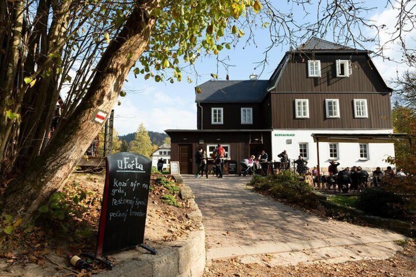 Local restaurant U Fořta serves lunch in Bohemian Switzerland National Park.