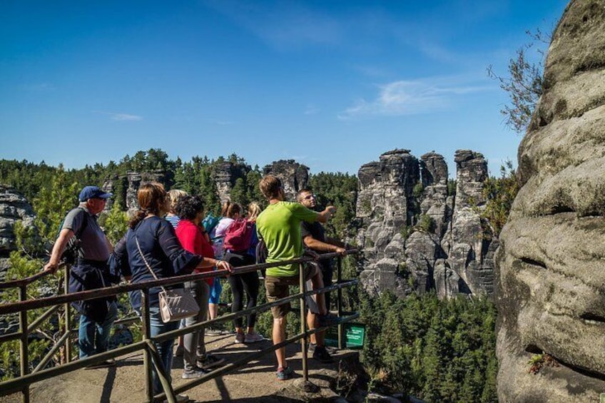 Sandstone formations at the Bastei Bridge - Saxon Switzerland National Park