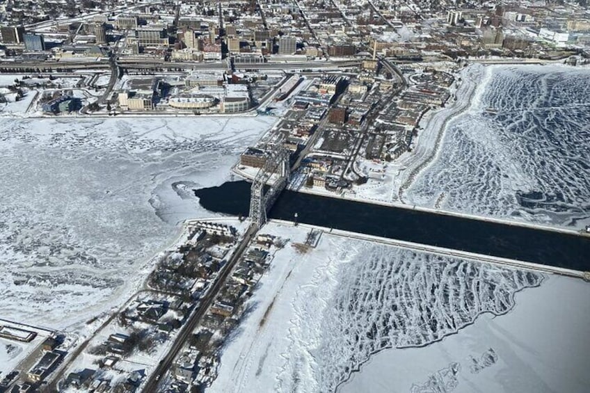 Aerial Lift Bridge in Winter