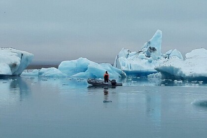 Glacier Lagoon Private Tour with Private Zodiac boat ride on the Iceberg La...