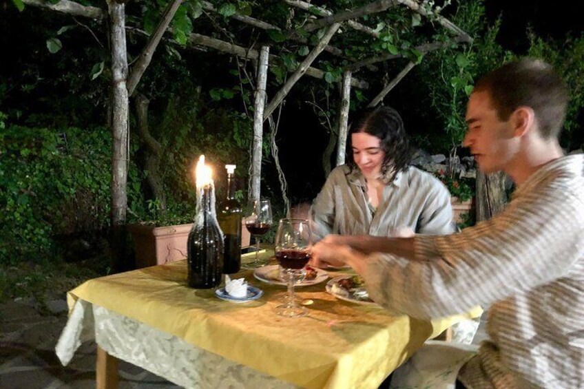 Dinner in Farmhouse courtyard