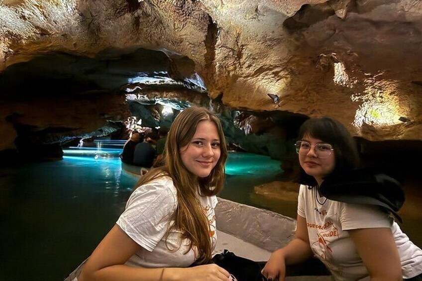 Enjoying the walk inside the San José caves