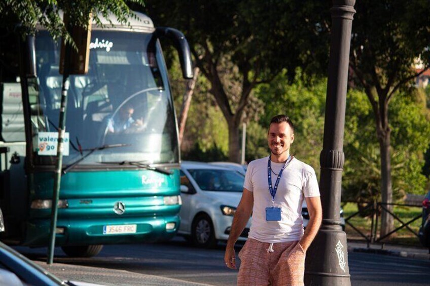 One of our official guides, Manu, waiting at pick-up points