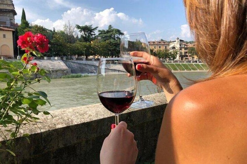 Valpolicella on the bank of the river Adige