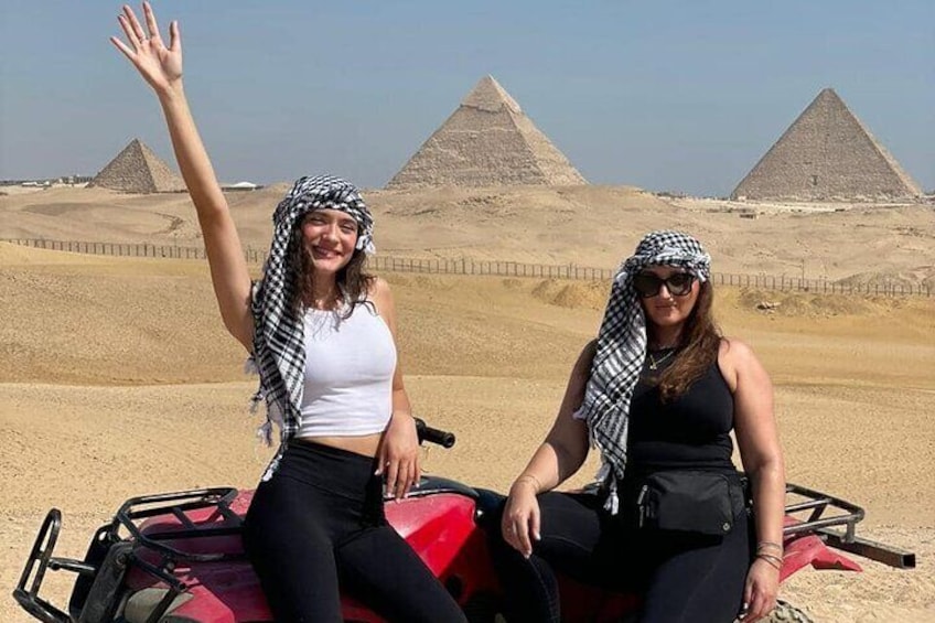 Giza pyramids sphinx ATV bike Lunch camel shopping & dinner show