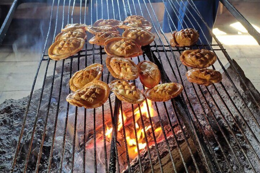 Grilling smoked cheese 'Oscypek'