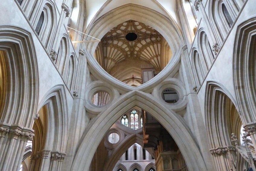 The famous scissor arches of Wells Cathedral