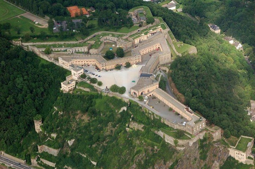 Aerial photograph of the Festung Ehrenbreitstein, Credits: Fritz Geller-Grimm