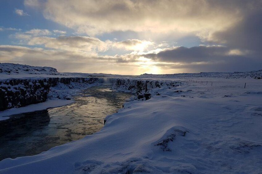 Arctic Fox Travel Dettifoss lake Mývatn winter private super jeep tour