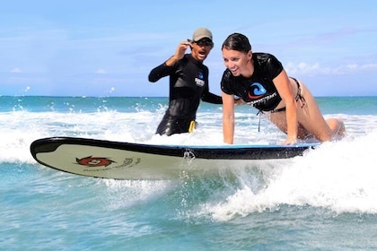 Professional Surfing Lessons at La Pared Beach in Luquillo