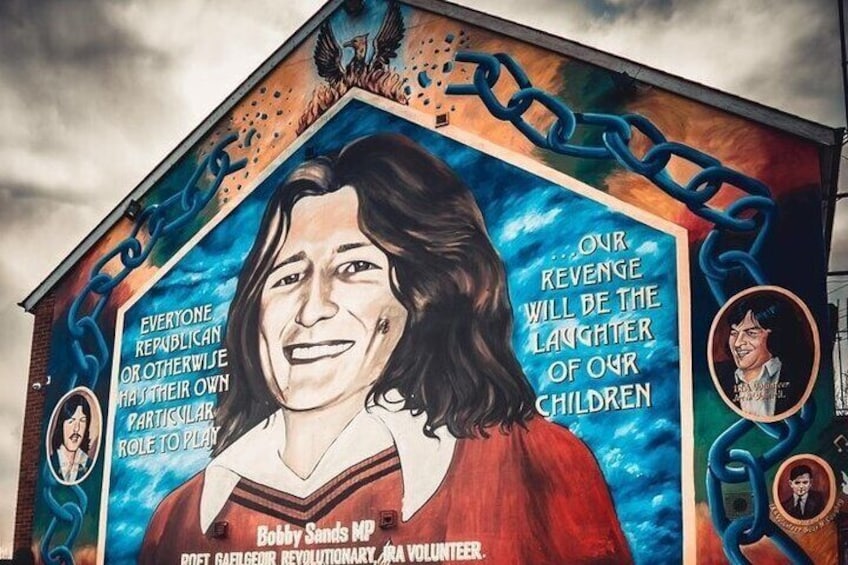 Bobby sands mural on the falls road belfast