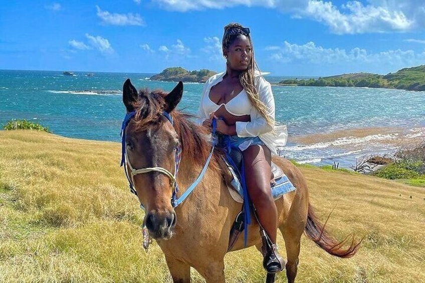 A lady enjoying the view along the coastline.