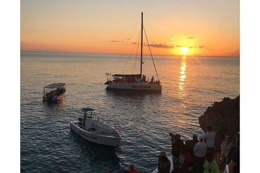 As the sun goes down at Ricks Cafe