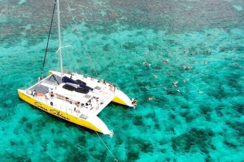 Large modern catamaran for smooth sailing and partying