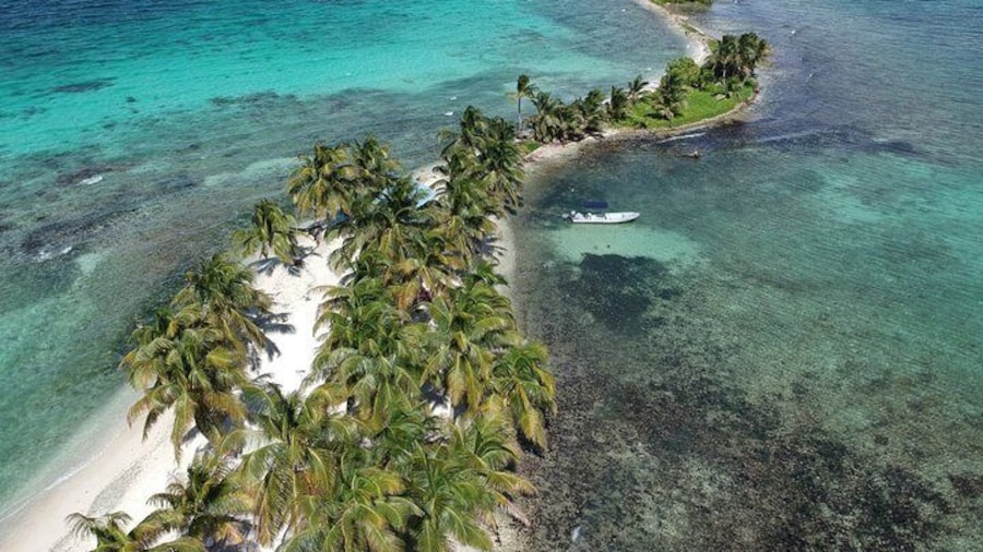 Arrive the beautiful island of Laughing Bird Caye...