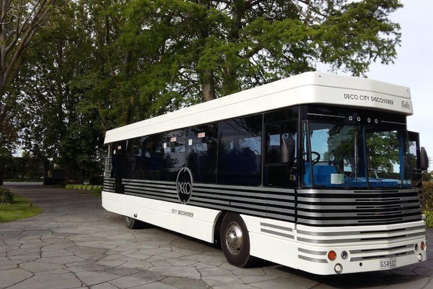 Art Deco bus at The Old Church