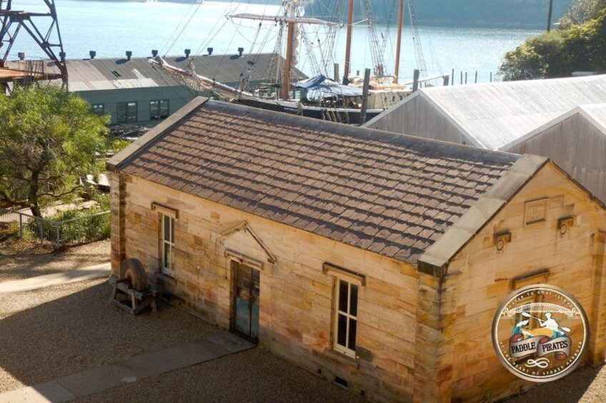 We land our kayaks in a secret cove on Goat Island and discober some of Sydney's oldest buildings