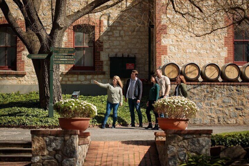 Exploring the grounds at Yalumba