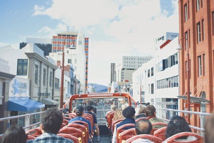 Open-top double decker buses provide unrivalled views of Hobart.