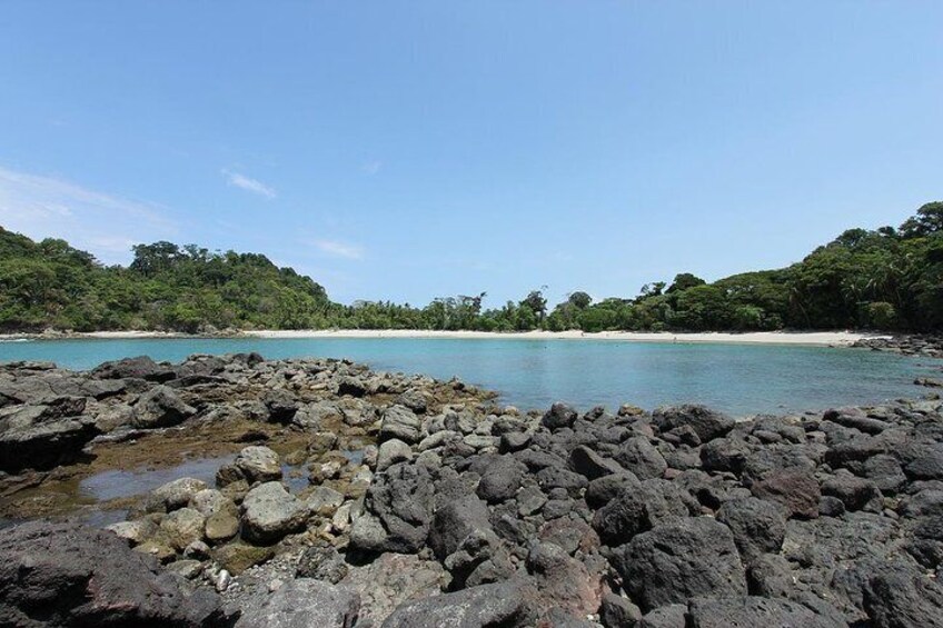 Manuel Antonio National Park safest swimming beach. View from the Turtle trap 