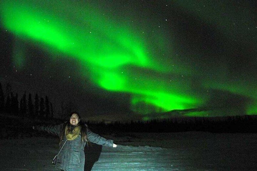 We take you to the best viewing locations far from the lights of Fairbanks!