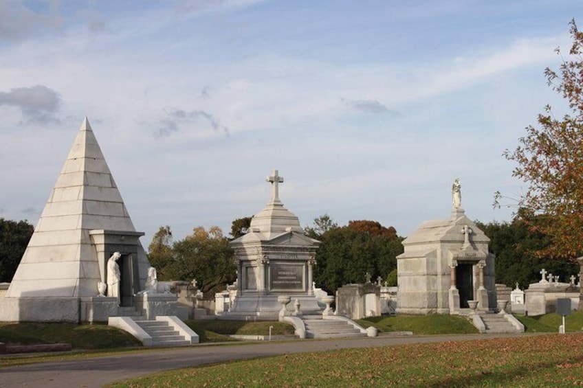 The Brunswig Pyramid is located in Millionaire Circle, this mausoleum is the permanent home of Lucien Napoleon Brunswig who was the head of a local wholesale drug company.