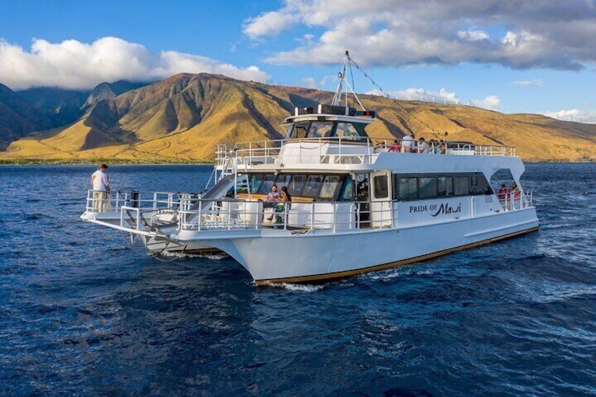 Maui's largest Maxi Power Catamaran operating at 60% of our Coast Guard capacity. Uncrowded, Unhurried, Unmatched