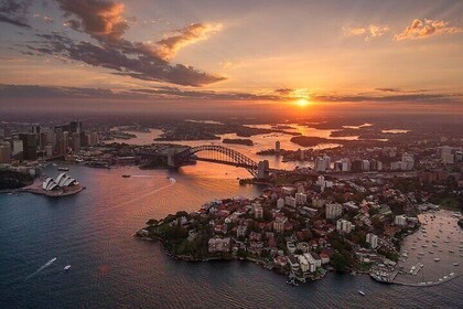 Private Sunset Helicopter Flight Over Sydney & Beaches for 2 or 3 - 30 Minu...