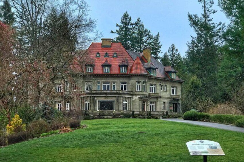 The high point -- in luxury and in elevation! -- of our tour is the Pittock Mansion.