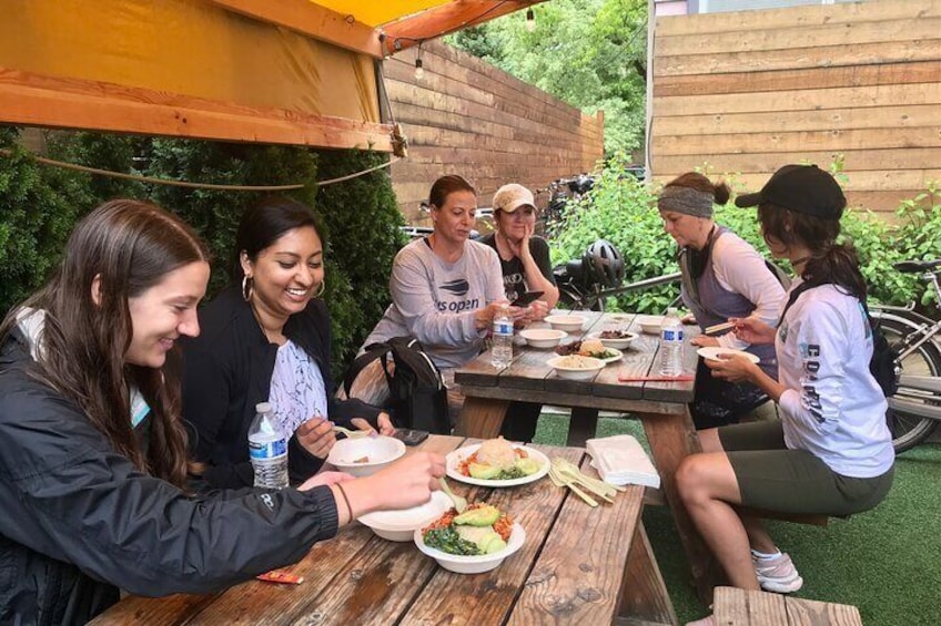 Trying new dishes with your friends and coworkers is always fun