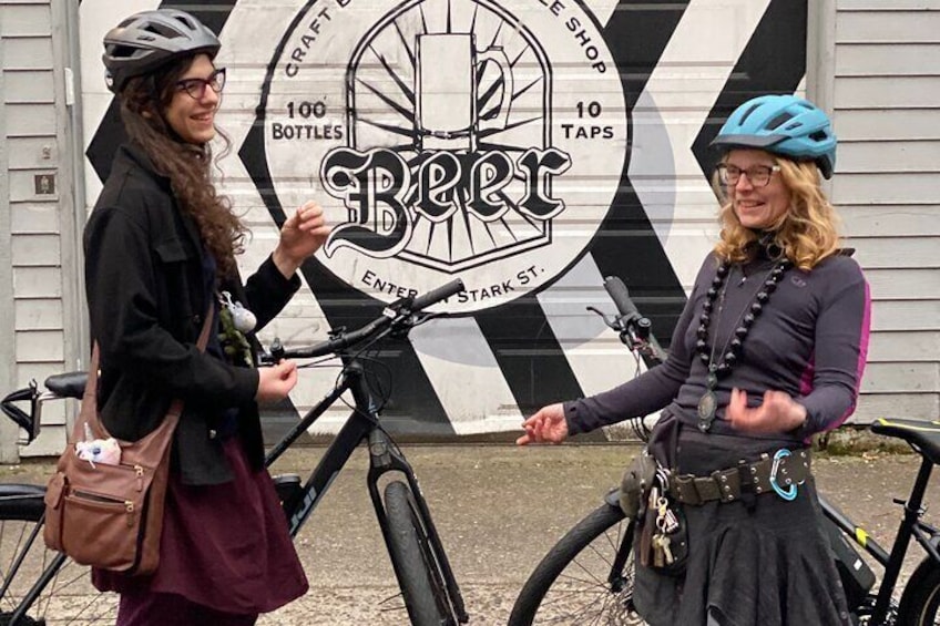 We ride through the center of Portland’s brewery neighborhoods — we’ll recommend a couple of good ones!