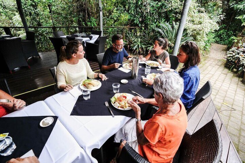 Cooked to order lunch at a rainforest restaurant