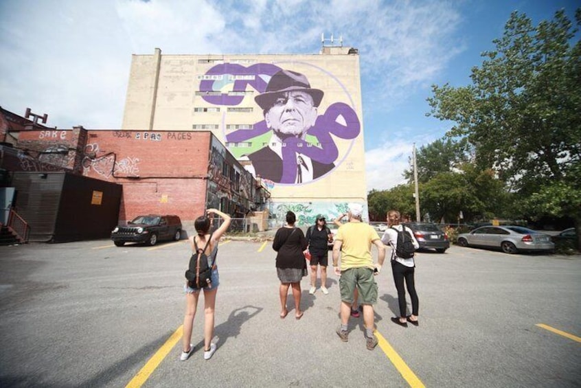 The Leonard Cohen mural by Kevin Ledo
