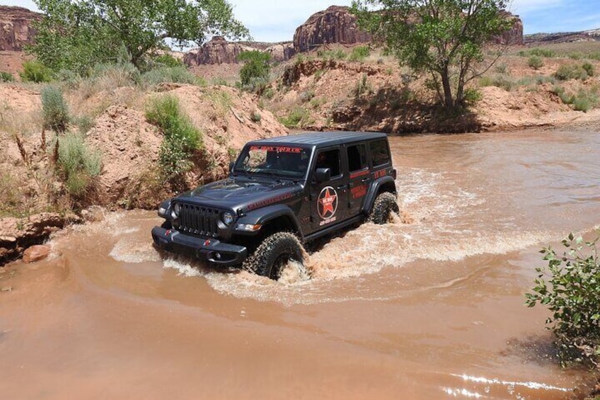 Deserts get flash floods but we'll be ok in our lifted Jeep!