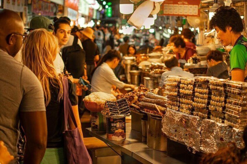 Walking through the huge array of food in the market