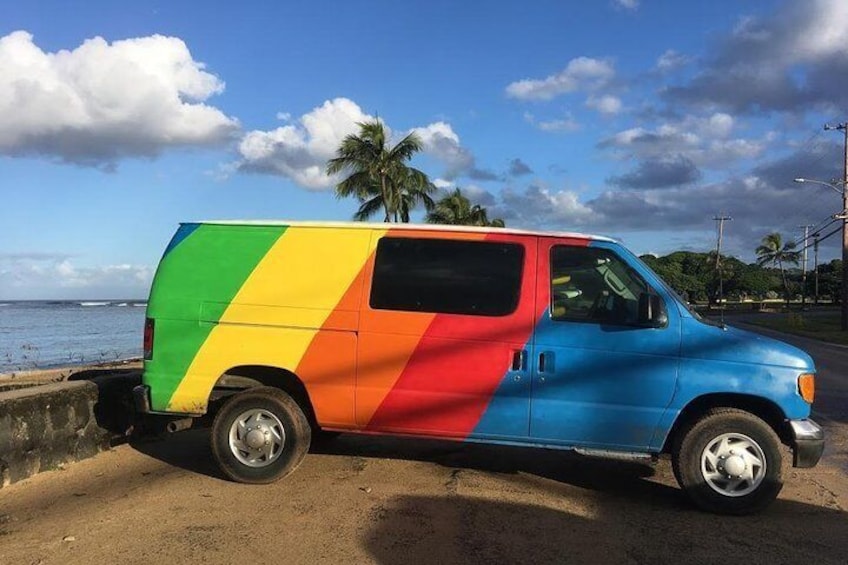 We will meet at the Rainbow Watersports van outside Haleiwa town