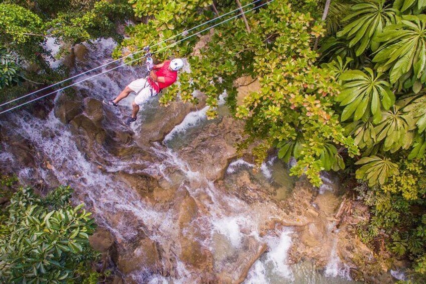 Whooshing through on the zipline