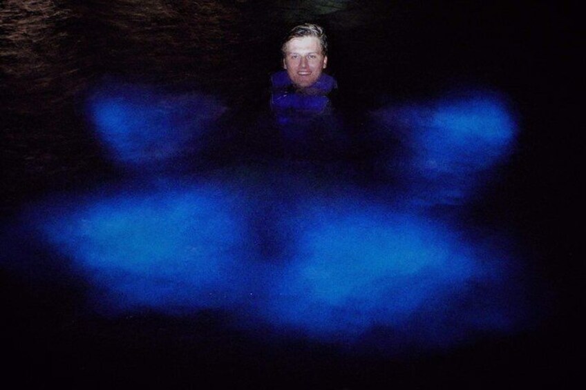Swimming with the bioluminescence 
