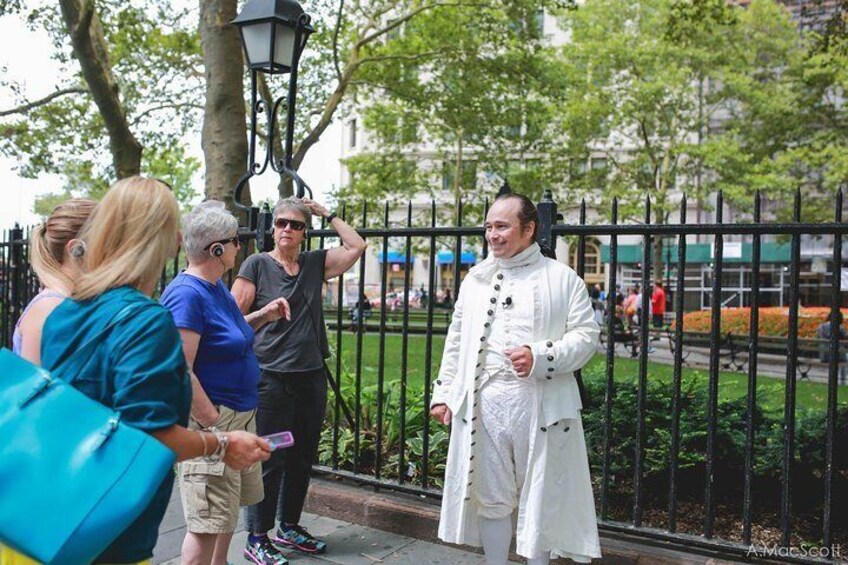 Hamilton Live! Walking Tour in lower Manhattan