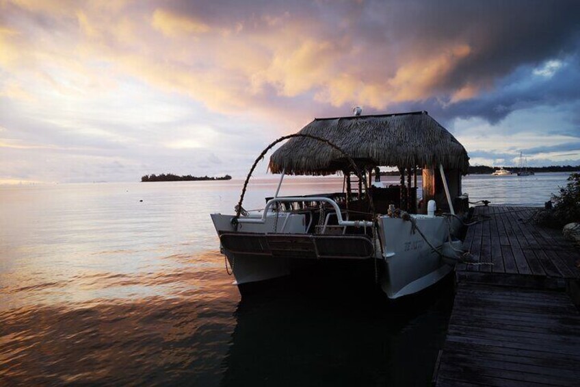 Bora Bora Lagoon Cruise Private Sunset aboard a Polynesian catamaran