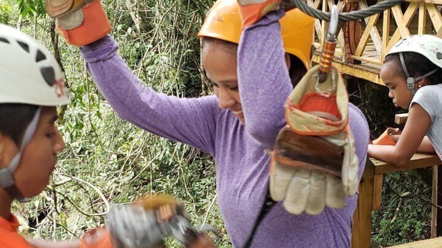 Zip Lining at Nohoch Che”en Caves Branch