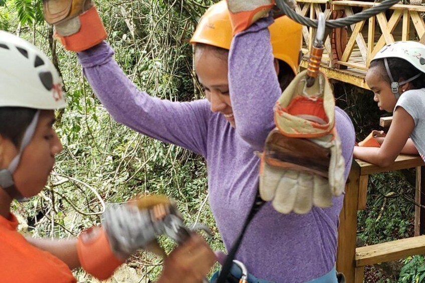 Zip Lining at Nohoch Che”en Caves Branch