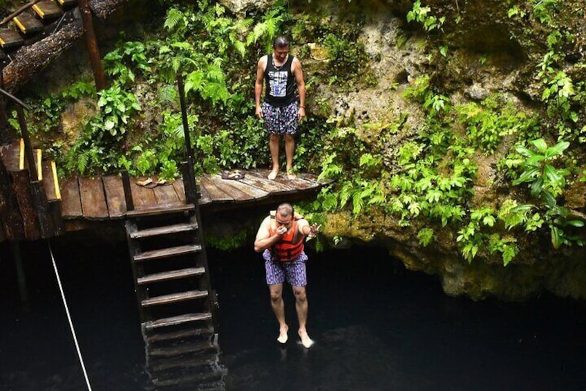 Extreme adventure in the Jungle ATV, Ziplines and Cenote tour