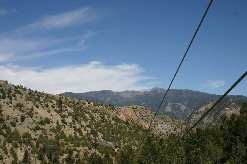Ziplining across the Beautiful Gallatin River