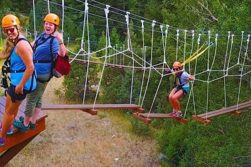 Ziplining across the Beautiful Gallatin River