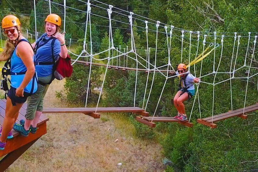 Ziplining across the Beautiful Gallatin River